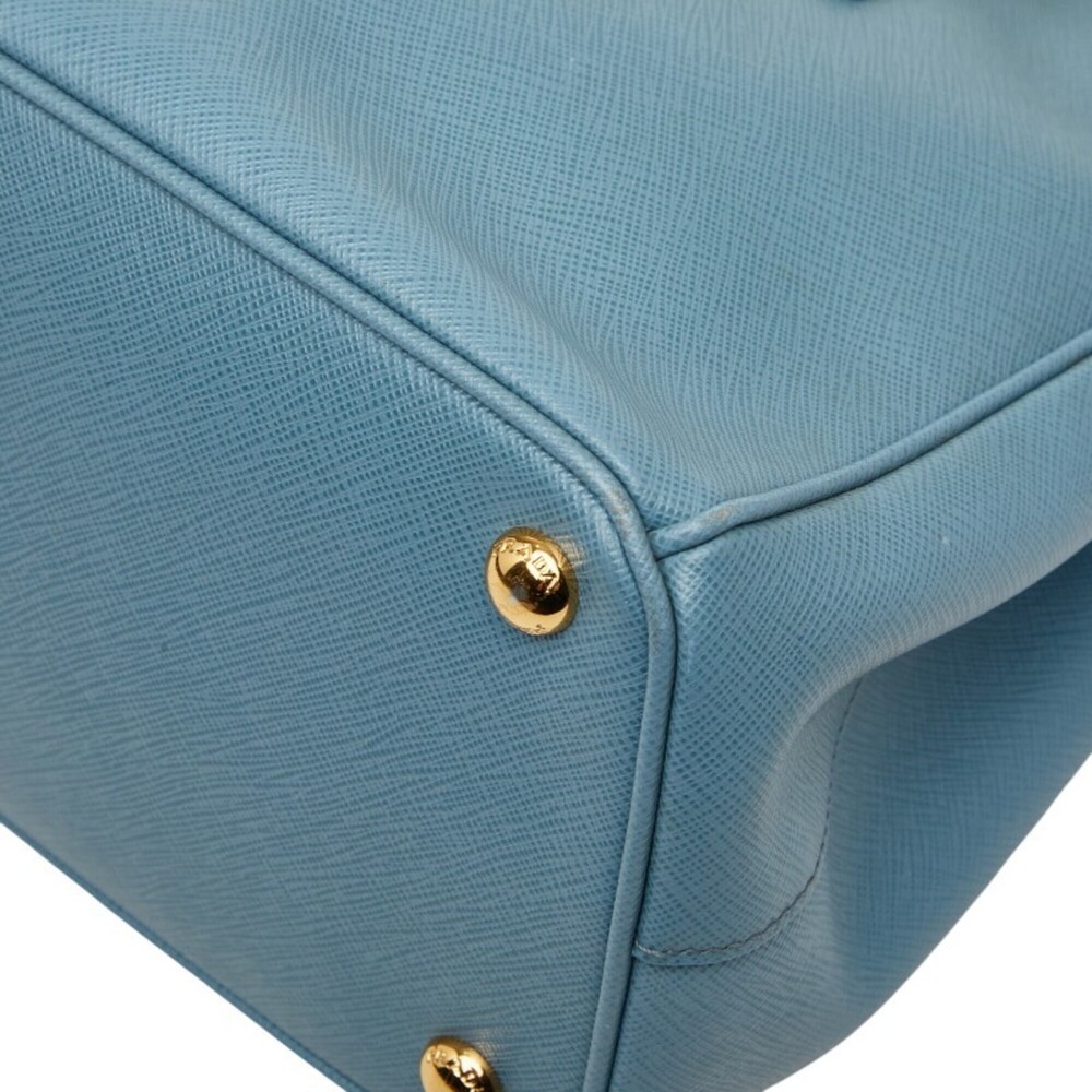 PRADA Blue Leather Saffiano Shoulder Bag - Picture 4 of 14